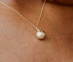 14k Solid Gold Soccer Ball Charm Pendant Futbol Necklace, Sports Lovers, Athlete