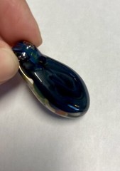 Lotus Flower Art Glass Teardrop Pendant