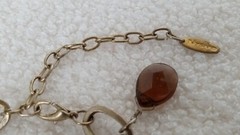 Nygard Signed Designer Tigers Eye, Smoky & Rutilated Quartz Bracelet 7-10 in adj