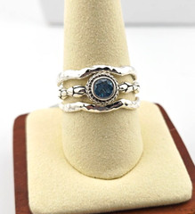 Sarda Poised Ring Set of 3 in Blue Zircon Size 11 #28