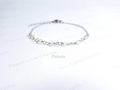 Dainty 3mm Natural Gemstone Bracelet 18K Gold Silver Steel Birthstone Gift Idea