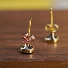 Vintage vermeil gold plated Sterling silver earrings, 925 studs with sapphire