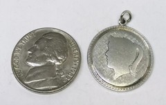3.7g STERLING SILVER PROFILE WOMAN LISA 1960s CHARM PENDANT MARKED FINE ARTISAN