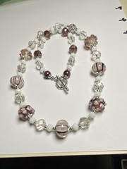 Artisan Handcrafted Art Deco Lampwork Glass Jewelry Purple Haze Necklace #3