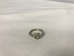 VINTAGE ARTISAN HAND MADE STERLING DOUBLE INTERLOCKING KNOT LOOP RING SIZE 5 3/4