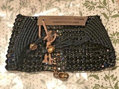 CHAN LUU SWAROVSKI CRYSTAL BEADS SKULL CHARM CUFF WRAP BRACELET NEW GORGEOUS