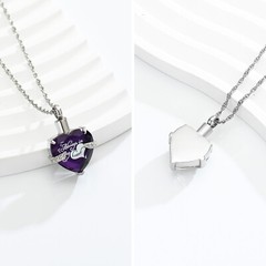 Crystal Cremation Jewelry for Ashes – Heart Urn Pendant Memorial Ashes Necklace