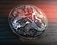 Celtic Wolf / Direwolf Brooch/Pin — Viking/Norse/Celt/Medieval/Sea/Silver/Cloak
