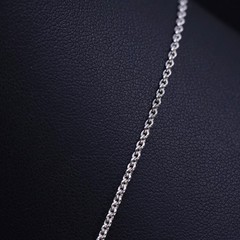 16” 2mm, vintage Italian sterling silver 925 flatten circle chain necklace