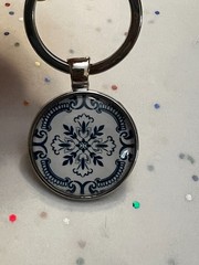 New Handmade Portuguese Portugal Tile Design Keychains Single Sided