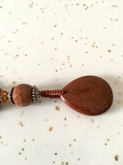 New 16″ Reddish Brown Goldstone Beaded Necklace