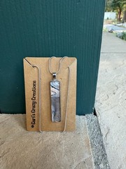 Cari’s Crazy Creations Handcrafted Silver Bar Pendant Snake Chain Necklace