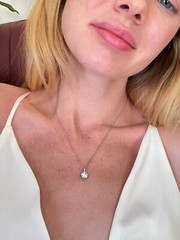Pierre Lorren Diamond Solitaire Pendant Necklace White Gold Christmas gift women