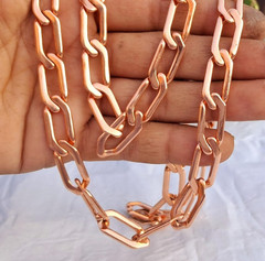 18 inch Pure Copper Solid LONG CUBAN Chain Necklace, Healing Jewelry Spiritual