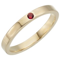 10K Soilid Gold Stackable 1 Round Birthstone Mothers Ring, Moms jewelry gift