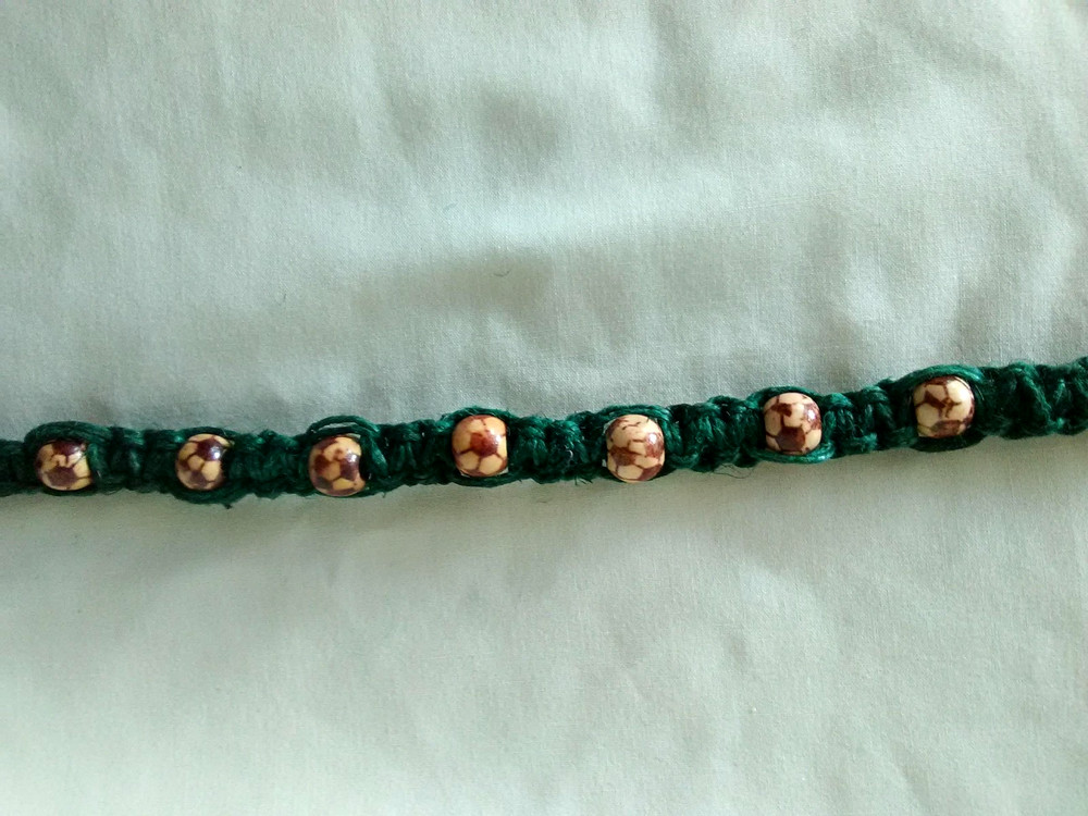 HEMP SURFER Hippie Beaded NECKLACE 24″ Unisex Twist Macrame US Gift Seller New