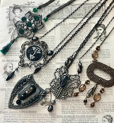 c. 1900 Antique Victorian, Edwardian Hand Crafted Cut Steel Necklaces 5 Styles