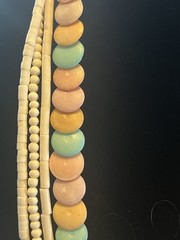 Unique Pastel Dyed Shell, Heishi, Bone Tube, and White Shell Beads 24” Necklace