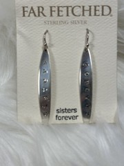 NEW Vintage FAR FETCHED «sisters forever» Earrings .925 Sterling Silver ET118