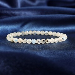 Natural Rainbow Moonstone 6mm Beaded Bracelet Healing Spiritual Chakra Bracelet