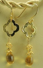 Citrine Briolette Sterling Silver Vermeil Earrings Wedding