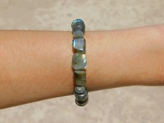 Labradorite Stretch Bracelet Stone of Magic Size 7.25 in High Quality Gemstone