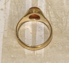 Sundance Catalog Gold Vermeil Red Onyx Circle Stone Ring Size 7