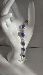 Lapis Lazuli Link Bracelet ~ Marked 925 ~ Mexico (?) ~ 7.25″ x 24mm ~ Wt. 2.65g
