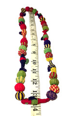 Necklace Handmade Woven Fabric Fish and Beads Inca Manta Folk Art 14 Inches