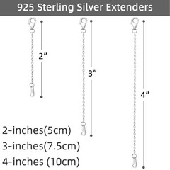 VANBARIS Sterling Silver Necklace Extenders for Women 2 3 4 inch,