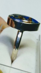 CUTE UNTREATED NATURAL LAPIS LAZULI IN .925 STERLING SILVER RING SIZE 6.0-6.25