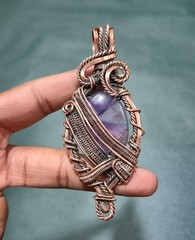 Amethyst Pendant Copper wire Jewelry Handmade Jewelry Gift For Love