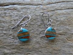 Turquoise Multi Gemstone & Opal Sterling Silver 925 Colorful Earrings NEW N39