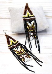 Handmade Turkish Fringe Seed Bead Earrings