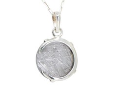 Crescent Moon GIBEON meteorite pendant I Sterling Silver – TOP METEORITE Jewelry