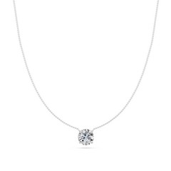 2 Ct Round Cut Diamond Pendant Necklace VS1 D-F White Gold 14k
