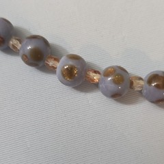 A Handmade 19 Inch Purple And Gold Necklace With 18 Carat Gold Plated Clasp
