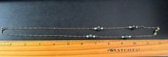 Necklace 1/20 12K GF bar chain with staggered multicolor beads – 24 inches long