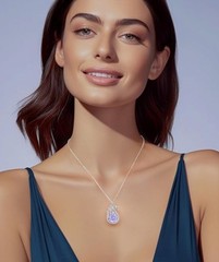 LOUISA SECRET June Birthstone Necklace 925 Sterling Silver Swan Water drop