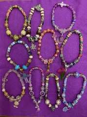 Beaded Costume Boho Stretch Bracelets Mixed Lot Of 10 For Gifts