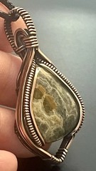 Ocean Jasper ~ Handmade copper wire wrapped pendant 8x