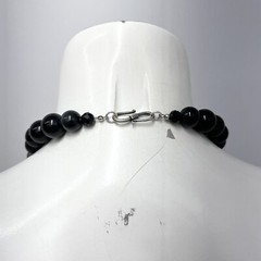 OOAK Oriental Buddha Onyx Dragon Stone Crystal Necklace 191 Grams 23 1/4″ Long