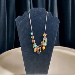 Handmade Necklace With A Variety Of Beads 9” In Length