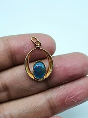 Natural Opal Handmade Jewelry- Lightning Australian Opal Doublet Pendant Necklac