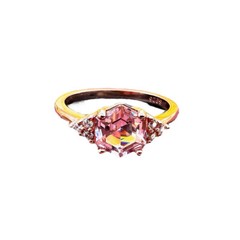 Lab Made Morganite Ring 14k Rose Gold Vermeil , Beryl , Gift Of Love