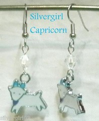Zodiac Charm Earrings Zinc Metal Alloy Lead/Nickel Free Crystal Surgical Steel
