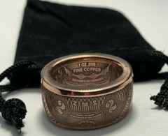 Coin Ring – $2 Dollar Silver Certificate Copper Ring – Good Luck Ring
