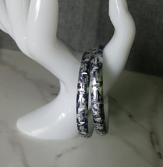 Two BLACK GRAY & WHITE Bangle Bracelets