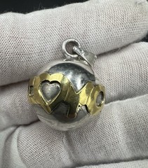 Vintage Sterling Silver 925 I Love You Harmony Ball Angel Caller Chime Pendant