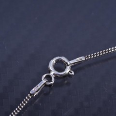 16” sterling silver 925 curb chain necklace with purple druzy crystal pendant